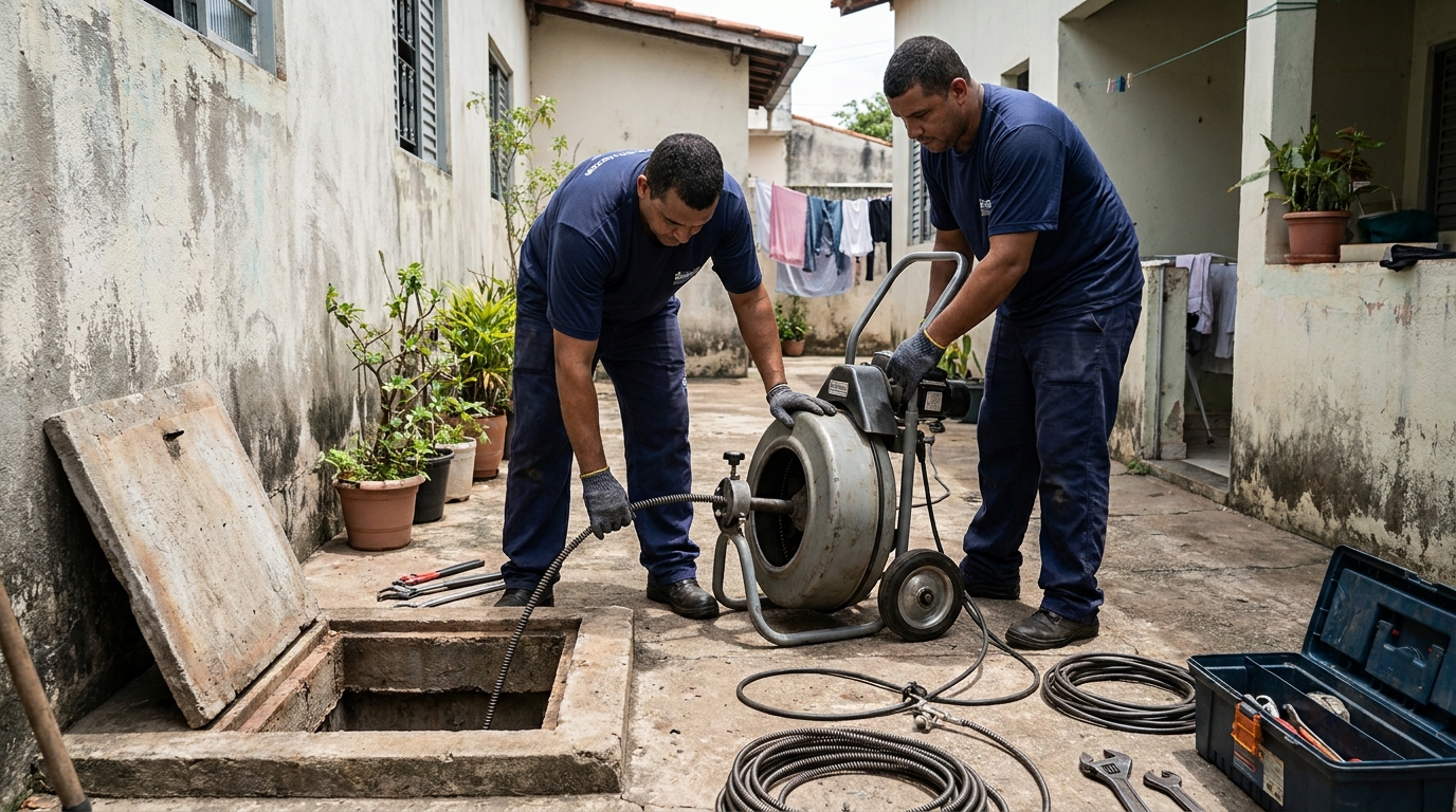 Desentupimento de rede de esgoto em Catanduva‑SP