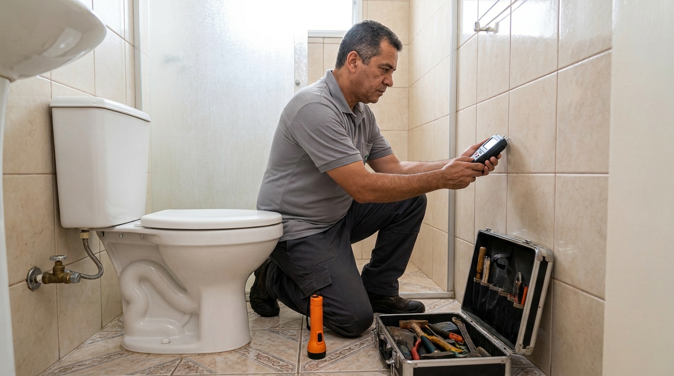 Técnico de caça vazamento com detector em Catanduva‑SP